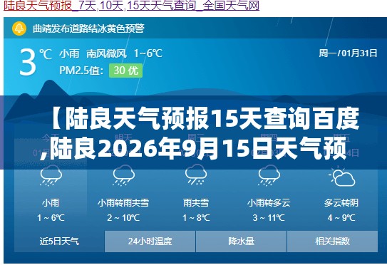【陆良天气预报15天查询百度,陆良2026年9月15日天气预报】 【陆良天气预报15天查询百度,陆良2026年9月15日天气预报】