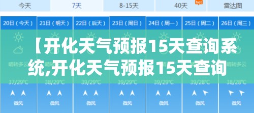 【开化天气预报15天查询系统,开化天气预报15天查询结果】 【开化天气预报15天查询系统,开化天气预报15天查询结果】