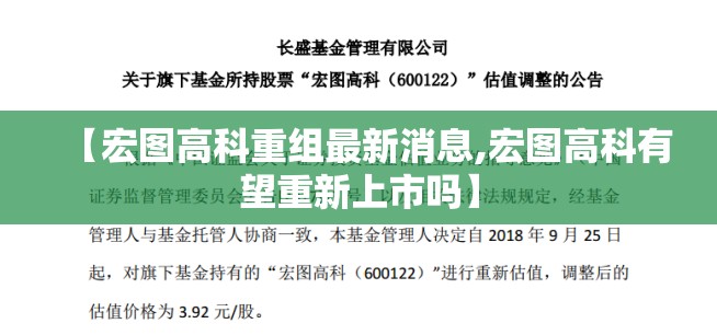 【宏图高科重组最新消息,宏图高科有望重新上市吗】