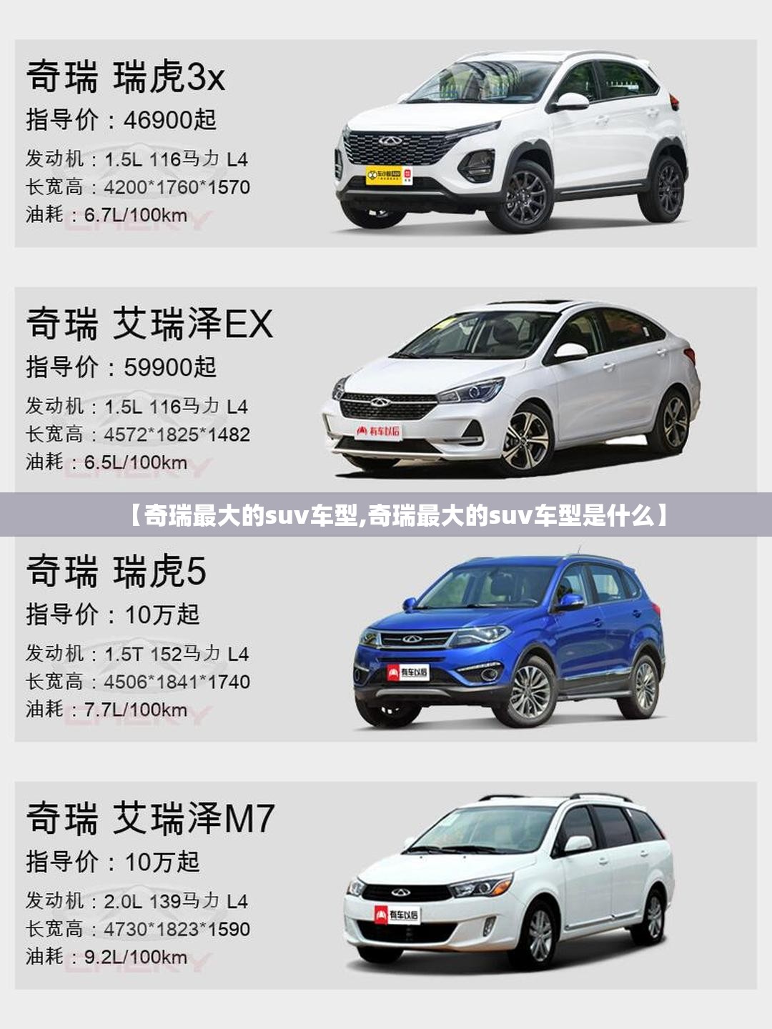 【奇瑞最大的suv车型,奇瑞最大的suv车型是什么】