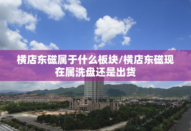 横店东磁属于什么板块/横店东磁现在属洗盘还是出货