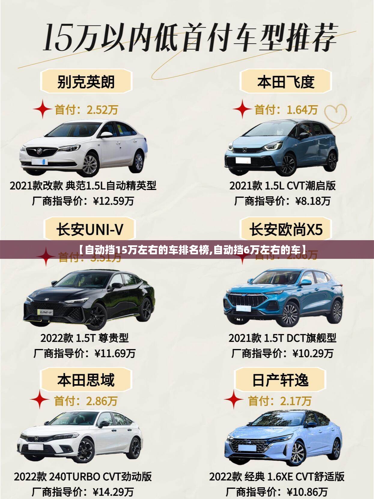 【自动挡15万左右的车排名榜,自动挡6万左右的车】
