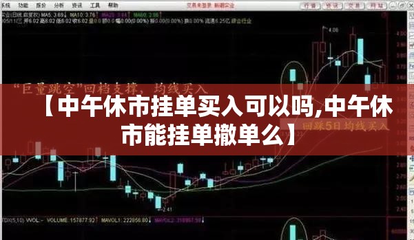 【中午休市挂单买入可以吗,中午休市能挂单撤单么】