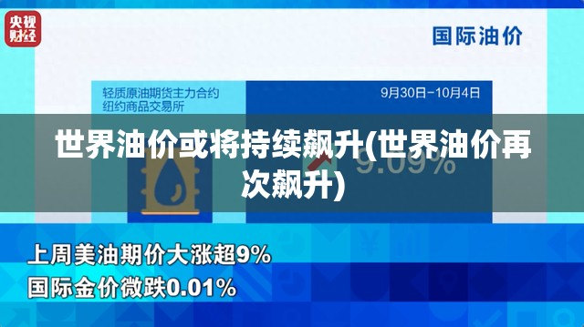 世界油价或将持续飙升(世界油价再次飙升)