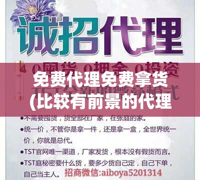 免费代理免费拿货(比较有前景的代理产品)