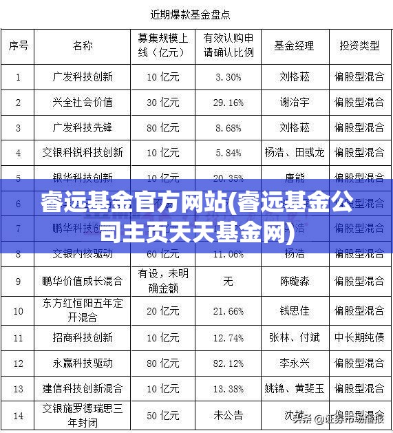 睿远基金官方网站(睿远基金公司主页天天基金网)