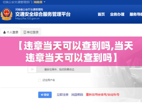 【违章当天可以查到吗,当天违章当天可以查到吗】