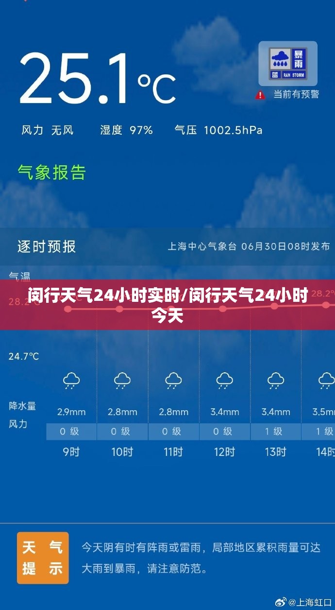 闵行天气24小时实时/闵行天气24小时今天