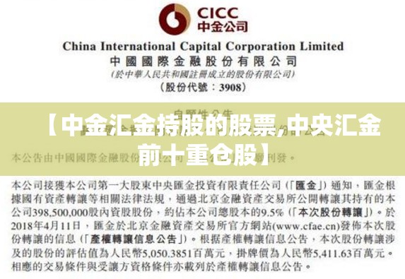 【中金汇金持股的股票,中央汇金前十重仓股】 【中金汇金持股的股票,中央汇金前十重仓股】