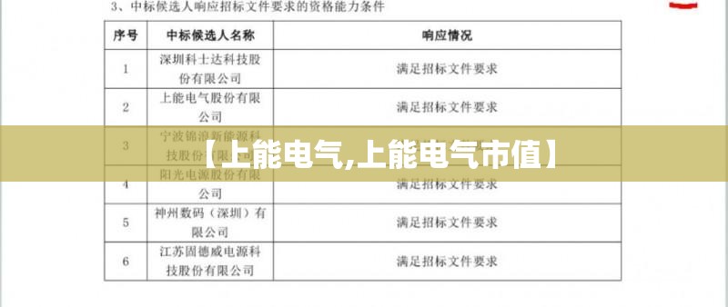 【上能电气,上能电气市值】