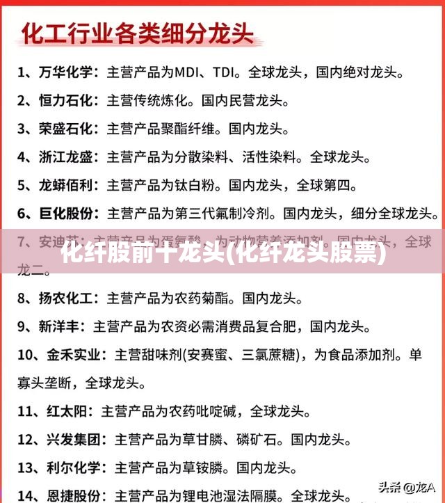 化纤股前十龙头(化纤龙头股票)