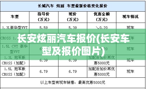 长安炫丽汽车报价(长安车型及报价图片) 长安炫丽汽车报价(长安车型及报价图片)