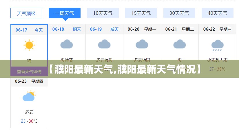 【濮阳最新天气,濮阳最新天气情况】