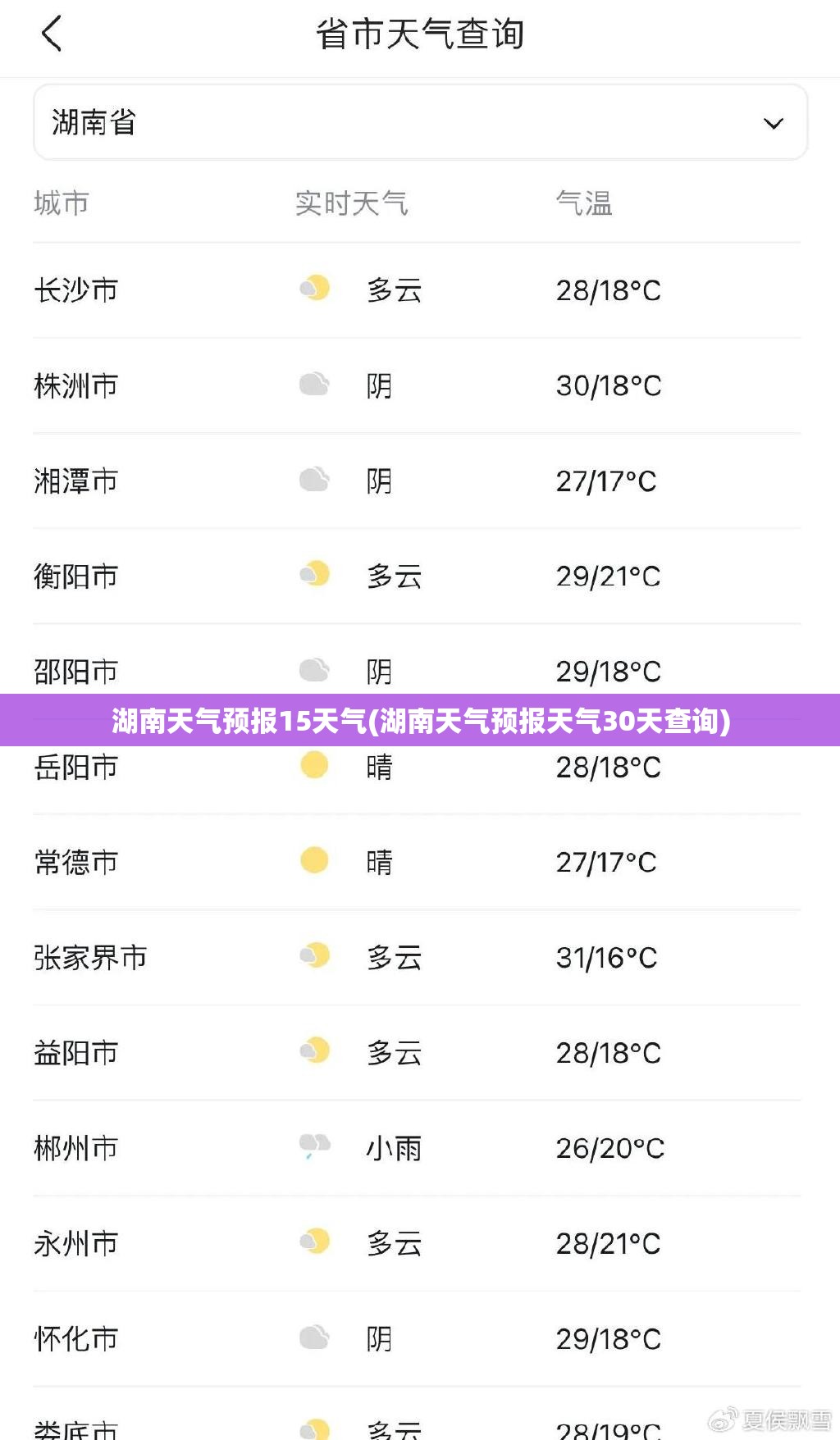 湖南天气预报15天气(湖南天气预报天气30天查询) 湖南天气预报15天气(湖南天气预报天气30天查询)