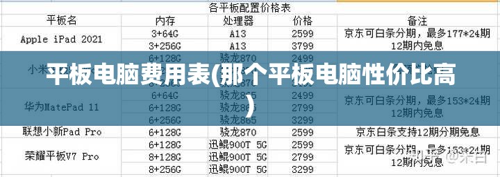 平板电脑费用表(那个平板电脑性价比高) 平板电脑费用表(那个平板电脑性价比高)