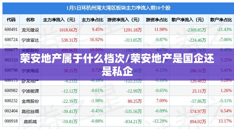 荣安地产属于什么档次/荣安地产是国企还是私企 荣安地产属于什么档次/荣安地产是国企还是私企
