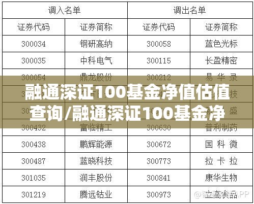 融通深证100基金净值估值查询/融通深证100基金净值估值查询最新