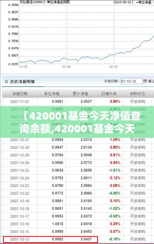 【420001基金今天净值查询余额,420001基金今天净值查询余额明细】