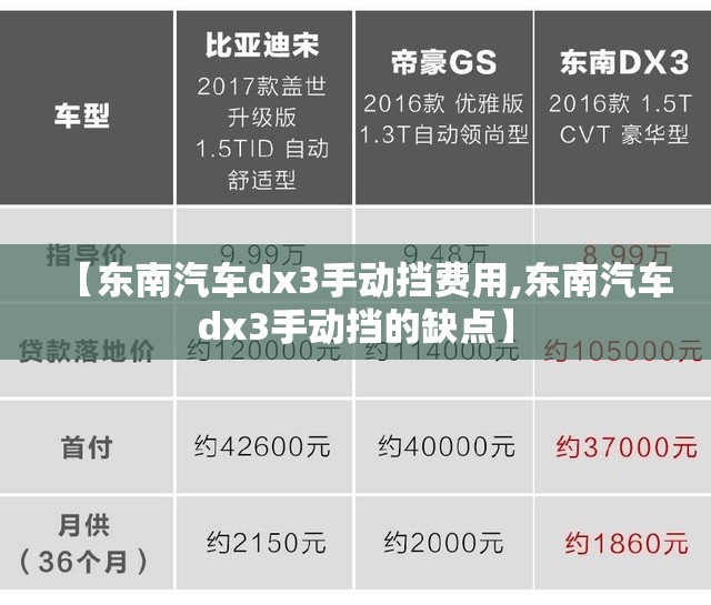 【东南汽车dx3手动挡费用,东南汽车dx3手动挡的缺点】