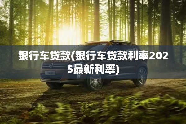 银行车贷款(银行车贷款利率2025最新利率)