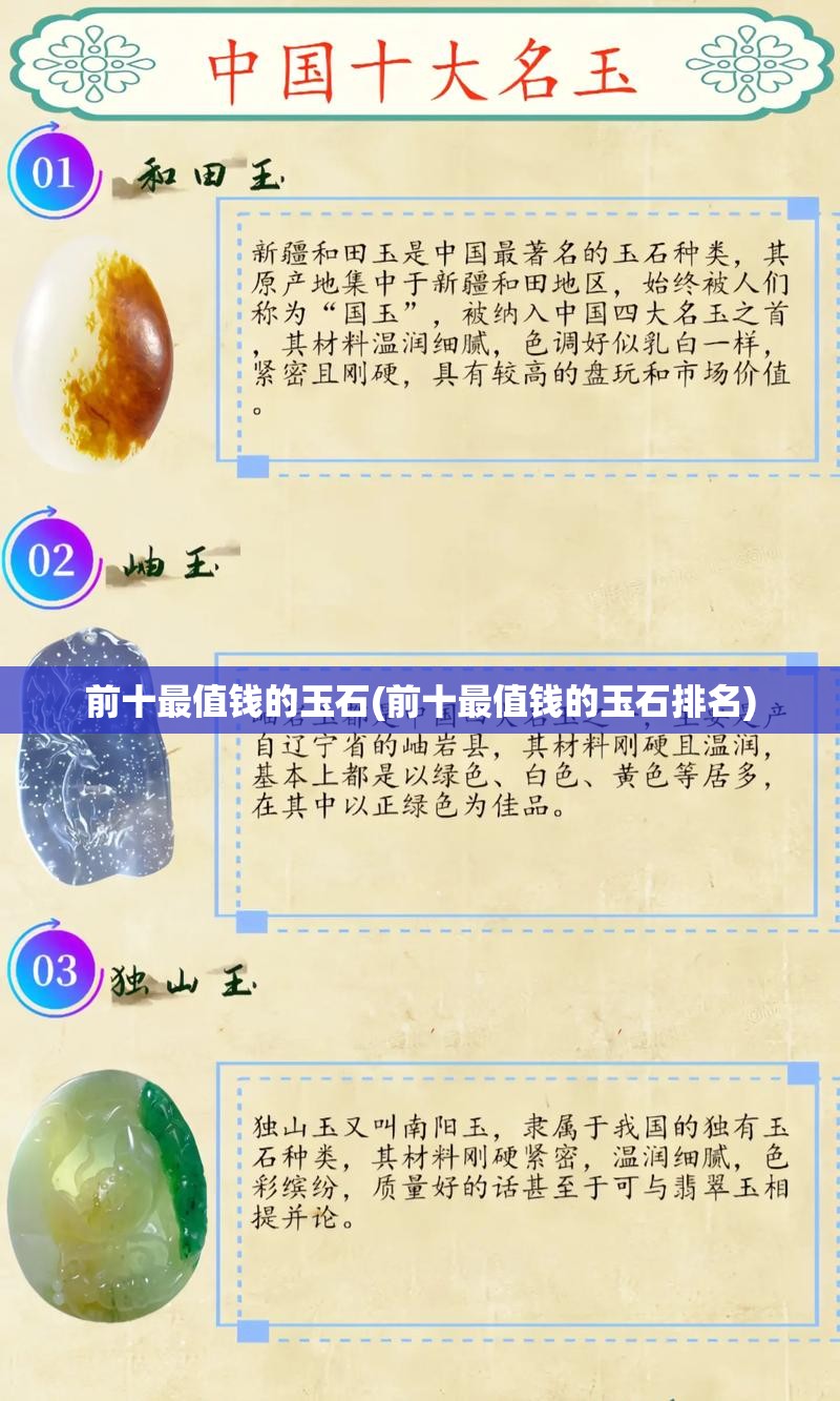 前十最值钱的玉石(前十最值钱的玉石排名)