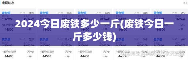 2024今日废铁多少一斤(废铁今日一斤多少钱)