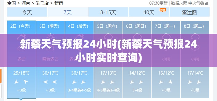 新蔡天气预报24小时(新蔡天气预报24小时实时查询) 新蔡天气预报24小时(新蔡天气预报24小时实时查询)