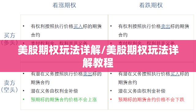美股期权玩法详解/美股期权玩法详解教程
