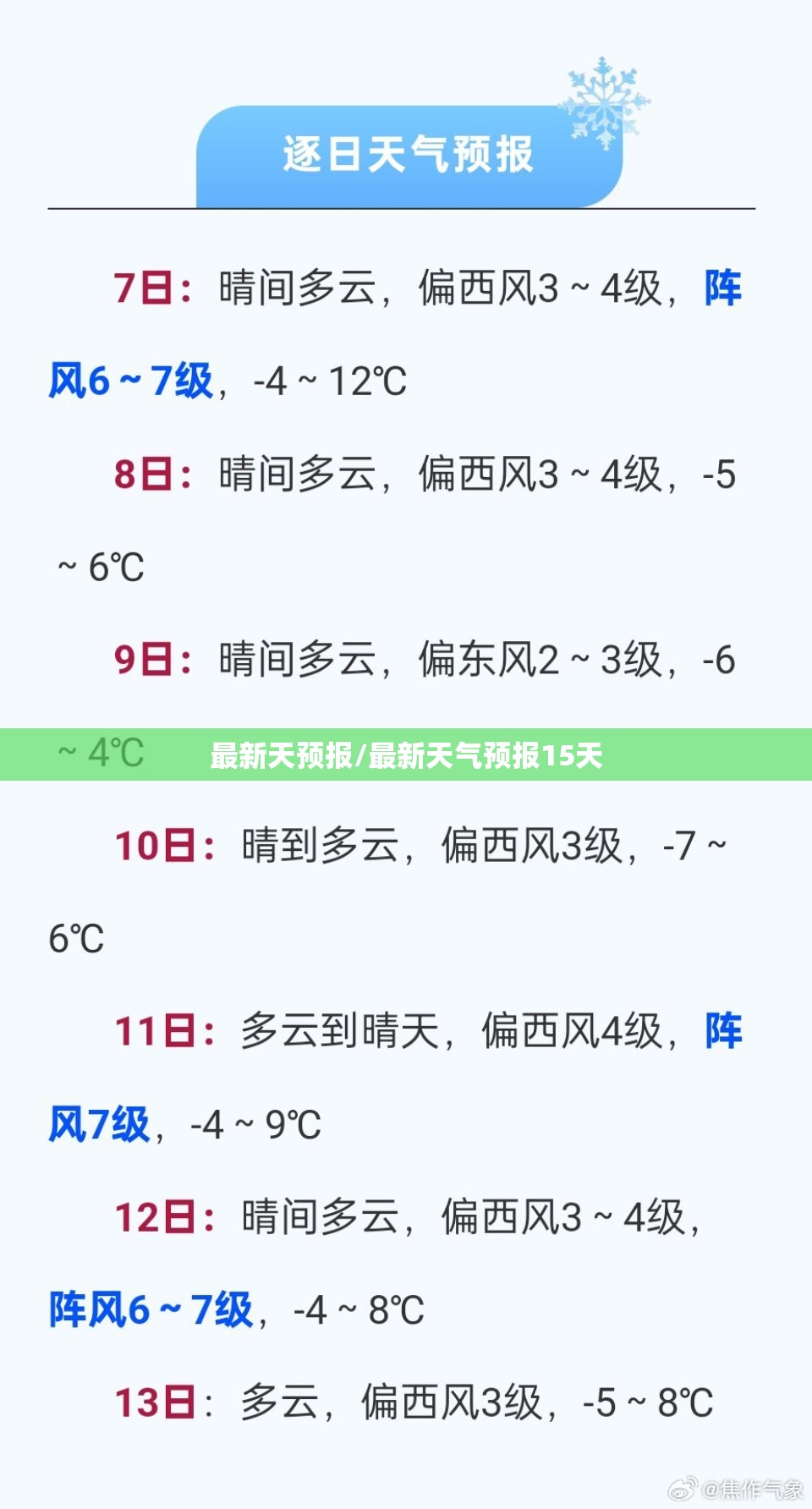 最新天预报/最新天气预报15天