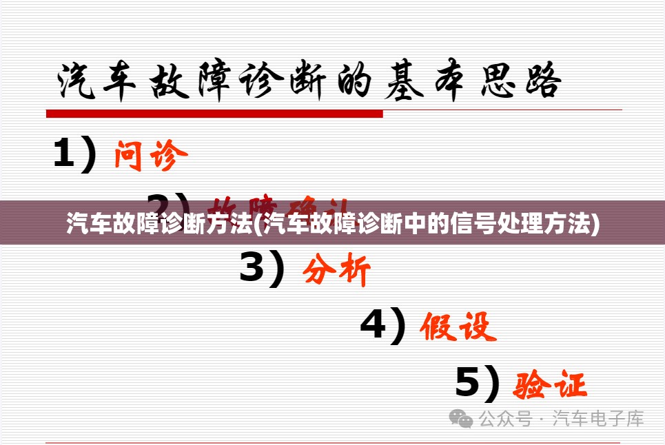 汽车故障诊断方法(汽车故障诊断中的信号处理方法) 汽车故障诊断方法(汽车故障诊断中的信号处理方法)