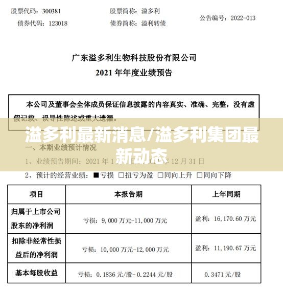 溢多利最新消息/溢多利集团最新动态