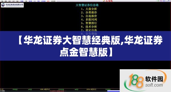 【华龙证券大智慧经典版,华龙证券点金智慧版】