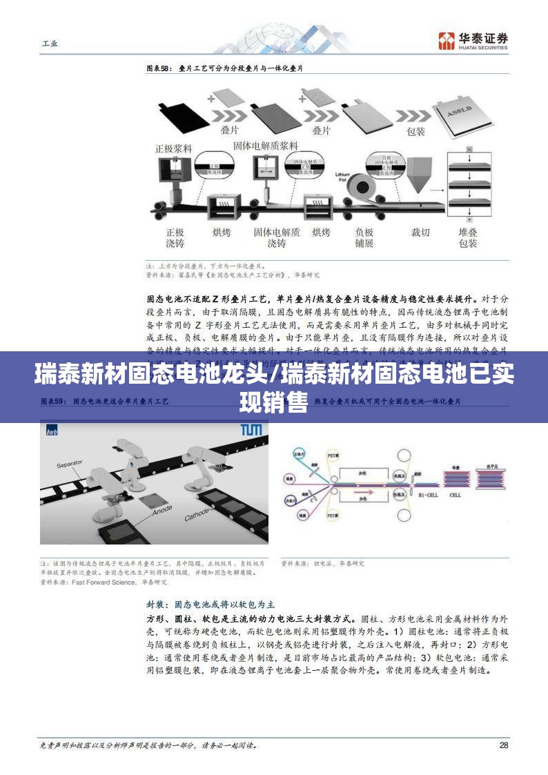 瑞泰新材固态电池龙头/瑞泰新材固态电池已实现销售