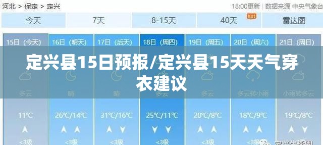 定兴县15日预报/定兴县15天天气穿衣建议