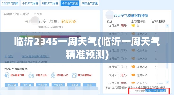 临沂2345一周天气(临沂一周天气精准预测)