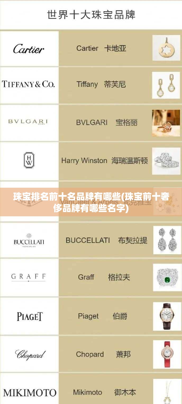 珠宝排名前十名品牌有哪些(珠宝前十奢侈品牌有哪些名字) 珠宝排名前十名品牌有哪些(珠宝前十奢侈品牌有哪些名字)